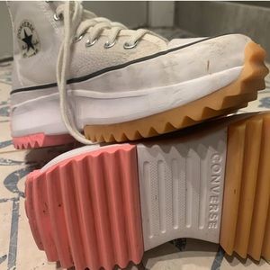 mesh pink and white runstar hike converse sneakers